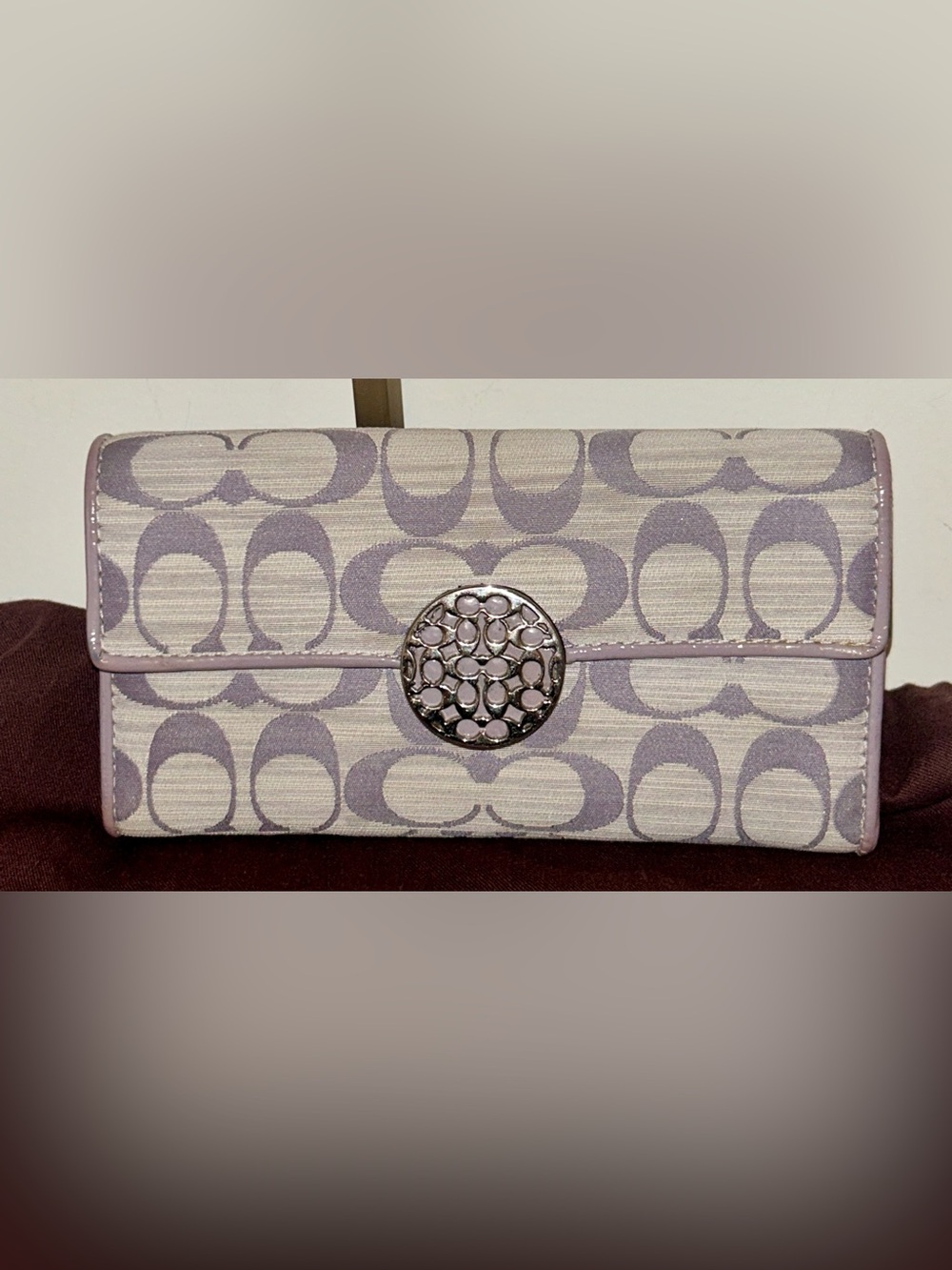 Coach Y2K RARE Lavender Color. 
Alexandra Signature Slim Envelope Wallet